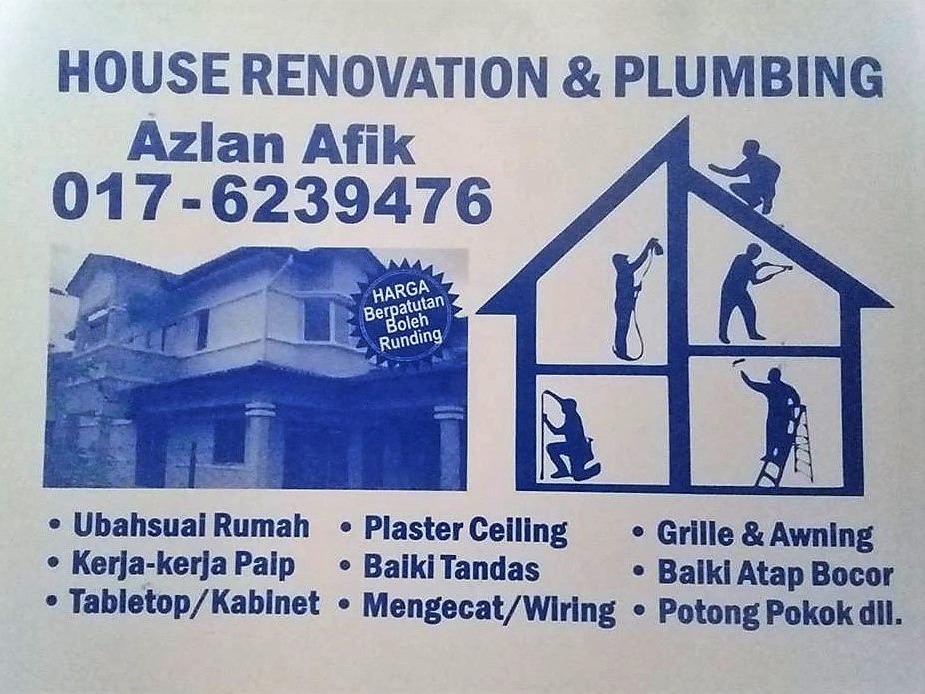 azlan afik renovation & plumbing 0176239476 taman melati