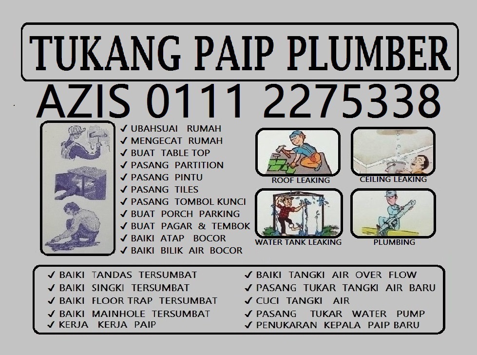 tukang paip plumber taman melati  01112275338 azis