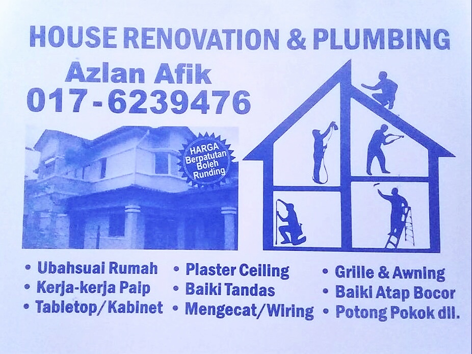 Plumbing dan renovation tukang cat rumah 0176239476 azlan afik area setapak