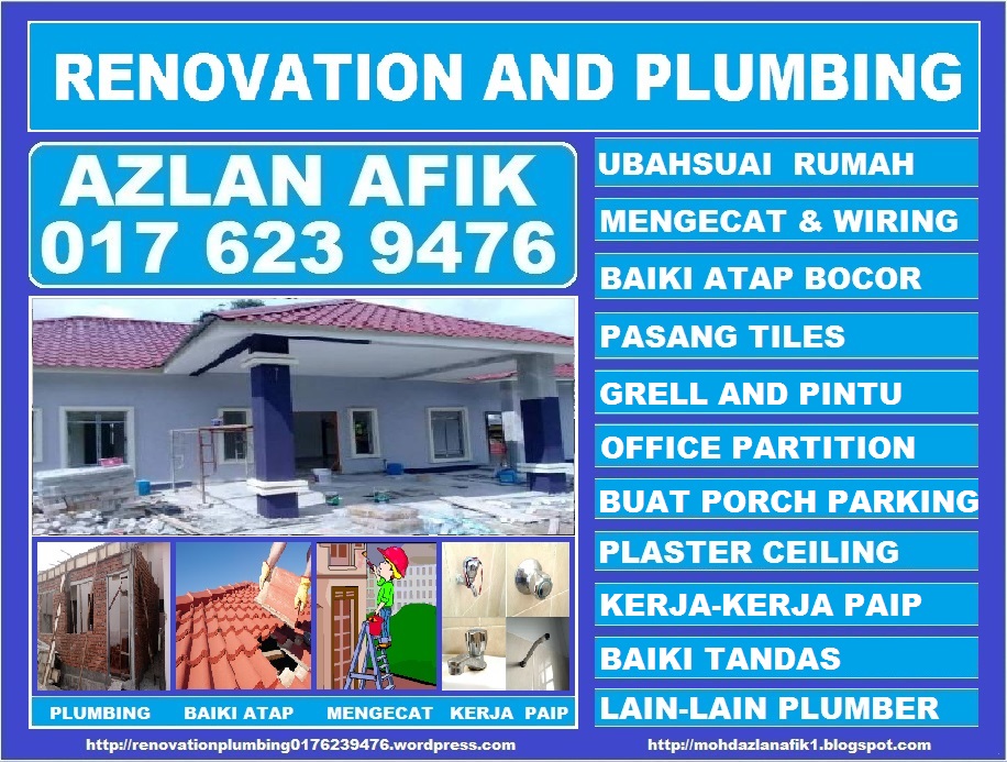 renovation dan plumbing 0176239476 azlan afik lembah keramat